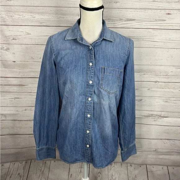 J. Crew Indigo Denim Shirt - Picture 1 of 9